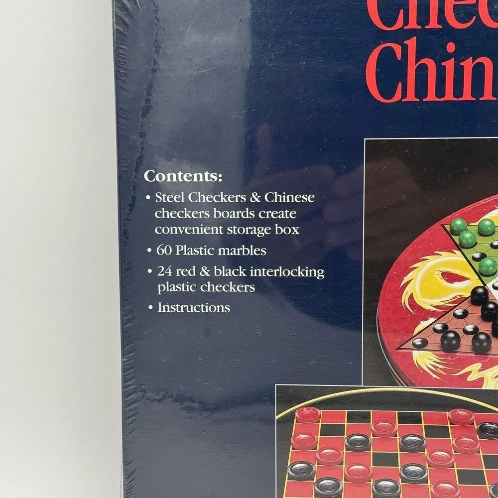 Vintage Chinese Checkers/Checkers Game Board Pressman 90s Steel Metal Board NEW